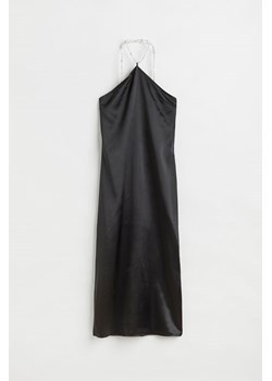 H & M - Satynowa sukienka z mocowaniem na karku - Czarny ze sklepu H&M w kategorii Sukienki - zdjęcie 169594647