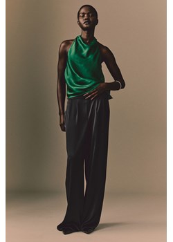H & M - Satynowy top z mocowaniem na karku - Zielony ze sklepu H&M w kategorii Bluzki damskie - zdjęcie 169594665