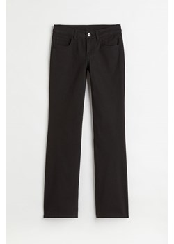 H & M - Rozszerzane spodnie z diagonalu Low Waist - Czarny ze sklepu H&M w kategorii Spodnie damskie - zdjęcie 169594695
