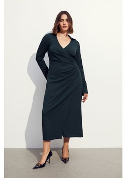 H & M - Kopertowa sukienka dżersejowa - Zielony ze sklepu H&M w kategorii Sukienki - zdjęcie 169594696