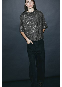 H & M - Cekinowy top - Szary ze sklepu H&M w kategorii Bluzki damskie - zdjęcie 169594807