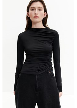 H & M - Drapowany top dżersejowy - Czarny ze sklepu H&M w kategorii Bluzki damskie - zdjęcie 169594967