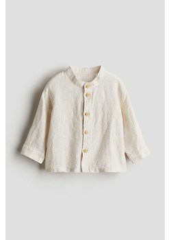 H & M - Lniana koszula ze stójką - Beżowy ze sklepu H&M w kategorii Odzież dla niemowląt - zdjęcie 169595166