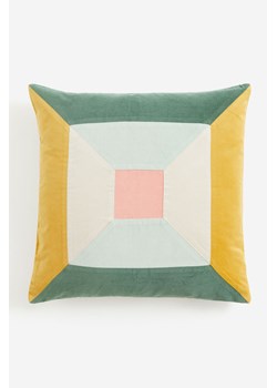 H & M - Aksamitna patchworkowa poszewka na poduszkę - Żółty ze sklepu H&M w kategorii Poszewki na poduszki - zdjęcie 169595495