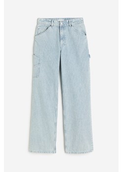H & M - Straight Regular Cargo Jeans - Niebieski ze sklepu H&M w kategorii Jeansy damskie - zdjęcie 169595527