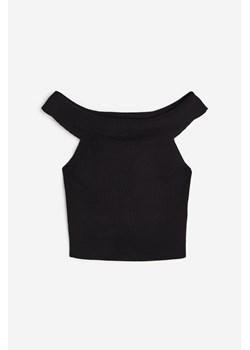 H & M - Top z odkrytymi ramionami - Czarny ze sklepu H&M w kategorii Bluzki damskie - zdjęcie 169595576