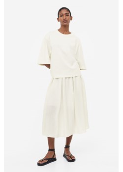 H & M - Szeroka spódnica z diagonalu - Biały ze sklepu H&M w kategorii Spódnice - zdjęcie 169595687