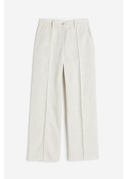 H & M - Eleganckie spodnie z domieszką lnu - Beżowy ze sklepu H&M w kategorii Spodnie dziewczęce - zdjęcie 169595708