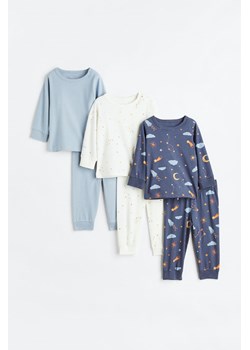 H & M - Bawełniana piżama 3-pak - Niebieski ze sklepu H&M w kategorii Piżamy dziecięce - zdjęcie 169595746