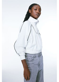 H & M - Bluza oversize z suwakiem u góry - Biały ze sklepu H&M w kategorii Bluzy damskie - zdjęcie 169595748