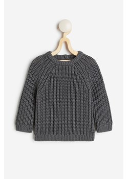 H & M - Bawełniany sweter w prążki - Szary ze sklepu H&M w kategorii Swetry chłopięce - zdjęcie 169595776