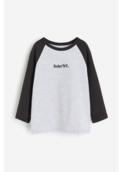 H & M - T-shirt z długim reglanowym rękawem - Szary ze sklepu H&M w kategorii T-shirty chłopięce - zdjęcie 169595879