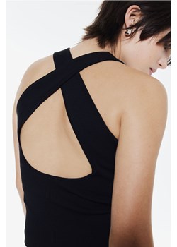 H & M - Dzianinowy top bez rękawów - Czarny ze sklepu H&M w kategorii Bluzki damskie - zdjęcie 169596109