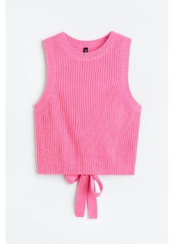 H & M - Bezrękawnik z wiązaniem - Różowy ze sklepu H&M w kategorii Bluzki damskie - zdjęcie 169596149