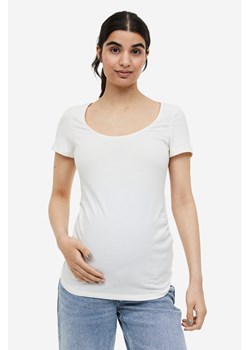 H & M - MAMA Top z głębokim dekoltem 2-pak - Biały ze sklepu H&M w kategorii Bluzki ciążowe - zdjęcie 169596375