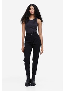 H & M - Spodnie z diagonalu Mom Loose Fit - Czarny ze sklepu H&M w kategorii Spodnie damskie - zdjęcie 169596489