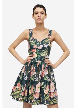 H & M - Bawełniana sukienka z wiązanym detalem - Czarny ze sklepu H&M w kategorii Sukienki - zdjęcie 169596498
