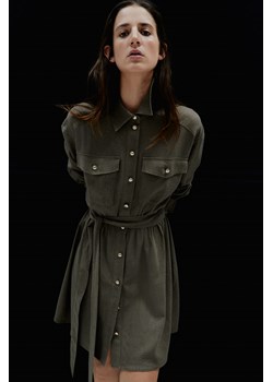 H & M - Szmizjerka z domieszką lnu - Zielony ze sklepu H&M w kategorii Sukienki - zdjęcie 169596549