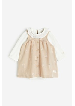 H & M - Komplet 2-częściowy z body i sukienką - Beżowy ze sklepu H&M w kategorii Komplety niemowlęce - zdjęcie 169596639
