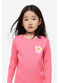 H & M - Top z długim rękawem i nadrukiem - Różowy ze sklepu H&M w kategorii Bluzki dziewczęce - zdjęcie 169596719