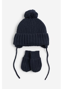H & M - Komplet 2-częściowy czapka i rękawiczki - Niebieski ze sklepu H&M w kategorii Czapki dziecięce - zdjęcie 169596807