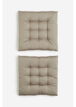 H & M - Bawełniana poduszka na krzesło 2-pak - Szary ze sklepu H&M w kategorii Tekstylia ogrodowe - zdjęcie 169596846