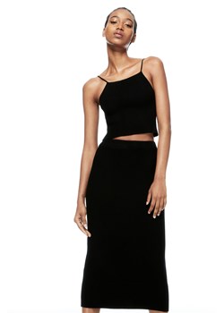 H & M - Dzianinowy top na ramiączkach - Czarny ze sklepu H&M w kategorii Bluzki damskie - zdjęcie 169596868