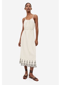 H & M - Sukienka z haftem angielskim - Beżowy ze sklepu H&M w kategorii Sukienki - zdjęcie 169596939