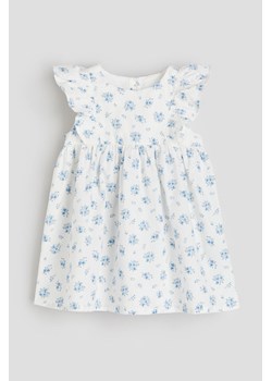 H & M - Bawełniana sukienka z falbankami - Biały ze sklepu H&M w kategorii Sukienki niemowlęce - zdjęcie 169596977