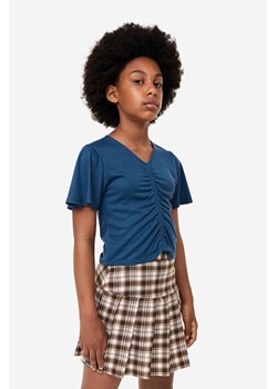 H & M - Dżersejowy T-shirt z marszczeniem - Niebieski ze sklepu H&M w kategorii Bluzki dziewczęce - zdjęcie 169597015