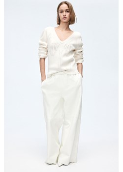 H & M - Ażurowy sweter - Biały ze sklepu H&M w kategorii Swetry damskie - zdjęcie 169597148