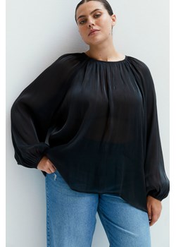 H & M - Prześwitująca bluzka oversize - Czarny ze sklepu H&M w kategorii Bluzki damskie - zdjęcie 169597239