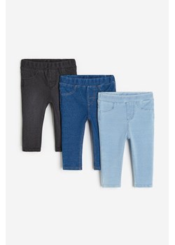 H & M - Jegginsy 3-pak - Niebieski ze sklepu H&M w kategorii Spodnie i półśpiochy - zdjęcie 169597325