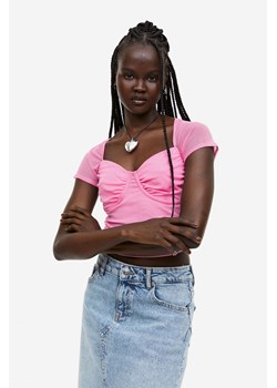 H & M - Marszczony półgorset - Różowy ze sklepu H&M w kategorii Bluzki damskie - zdjęcie 169597328