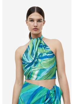 H & M - Drapowany top z mocowaniem na karku - Zielony ze sklepu H&M w kategorii Bluzki damskie - zdjęcie 169597429