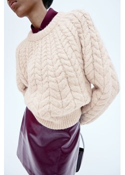 H & M - Sweter w warkoczowy splot - Różowy ze sklepu H&M w kategorii Swetry damskie - zdjęcie 169597527
