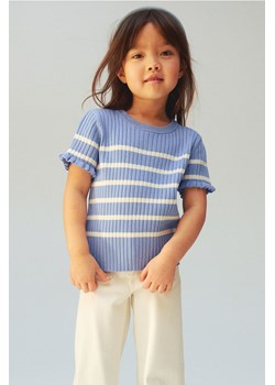 H & M - Top z dzianiny w prążki - Niebieski ze sklepu H&M w kategorii Bluzki dziewczęce - zdjęcie 169597728