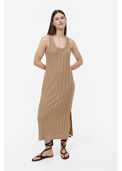 H & M - Sukienka z dzianiny w prążki - Brązowy ze sklepu H&M w kategorii Sukienki - zdjęcie 169597806