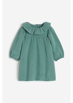 H & M - Bawełniana sukienka - Zielony ze sklepu H&M w kategorii Sukienki niemowlęce - zdjęcie 169597925