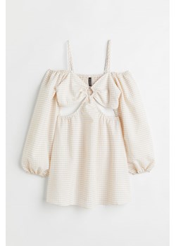 H & M - Krótka sukienka z wycięciami - Beżowy ze sklepu H&M w kategorii Sukienki - zdjęcie 169597997