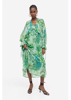 H & M - Długa sukienka z falbaną - Zielony ze sklepu H&M w kategorii Sukienki - zdjęcie 169598229