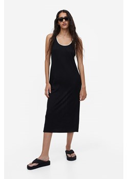 H & M - Sukienka z dzianiny w prążki - Czarny ze sklepu H&M w kategorii Sukienki - zdjęcie 169598268