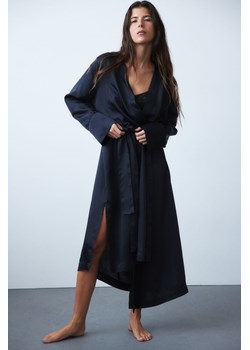 H & M - Satynowy szlafrok - Czarny ze sklepu H&M w kategorii Szlafroki damskie - zdjęcie 169598318