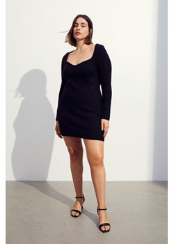 H & M - Sukienka z dzianiny w prążki - Czarny ze sklepu H&M w kategorii Sukienki - zdjęcie 169598418