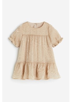 H & M - Kreszowana sukienka - Beżowy ze sklepu H&M w kategorii Sukienki dziewczęce - zdjęcie 169598448