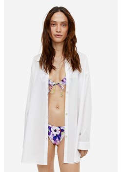 H & M - Koszula plażowa z bawełnianej popeliny - Biały ze sklepu H&M w kategorii Koszule damskie - zdjęcie 169598518