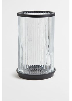 H & M - Duży świecznik z przezroczystego karbowanego szkła - Czarny ze sklepu H&M w kategorii Świeczniki - zdjęcie 169598625
