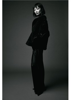 H & M - Szerokie powlekane spodnie - Czarny ze sklepu H&M w kategorii Spodnie damskie - zdjęcie 169598626