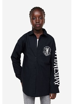 H & M - Bawełniana koszula z nadrukiem - Czarny ze sklepu H&M w kategorii Koszule chłopięce - zdjęcie 169598676