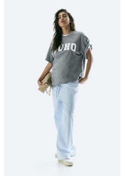 H & M - T-shirt oversize z nadrukiem - Szary ze sklepu H&M w kategorii Bluzki damskie - zdjęcie 169598759
